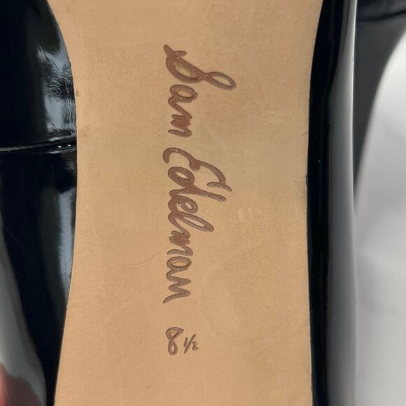 Sam Edleman 8.5 Dea Pointed Toe Black Patent Leather Pump Stiletto High Heels - Picture 5 of 9